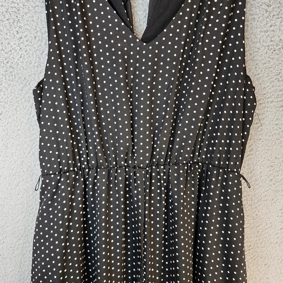 Draper James RSVP Womens Black White Polka Dot Maxi Dress Sz L Pockets **READ** - Picture 4 of 13